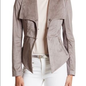 BNCI Blanc Noir Faux Suede Drape Jacket XS NWT